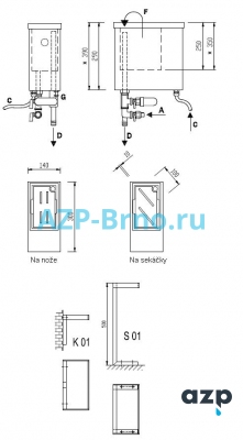 Бачок для санобработки ножей с электронагревом ST 01 AZP Brno Чехия (фото, схема) Бачок для санобработки ножей с электронагревом ST 01 AZP Brno Чехия (фото, схема)